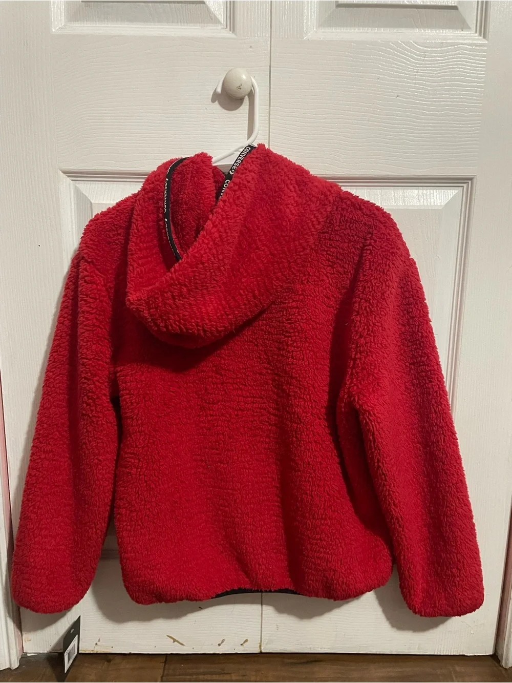 Converse Red Sherpa Hoodie with Branded Drawstrings